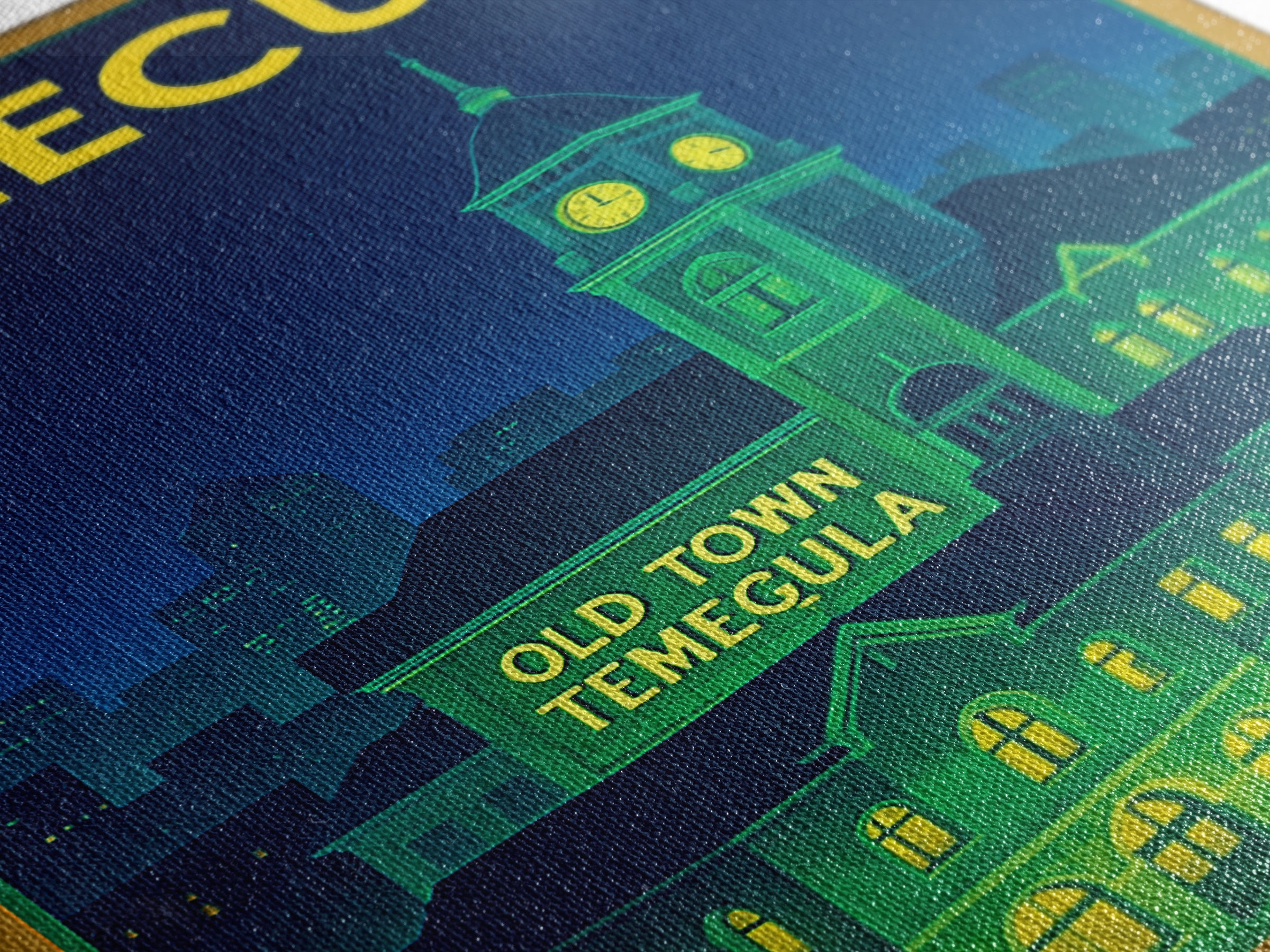 Temecula Travel Poster, Framed Canvas Print, Electric Night Poster Art, Temecula City Art, Vintage City Poster, Vintage Travel Art