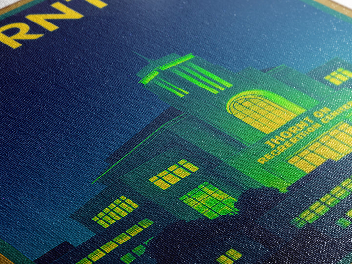 Thornton Travel Poster, Framed Canvas Print, Cyberpunk Style City Art, Thornton Wall Art, Travel Art Print, Wanderlust Decor, Design 2