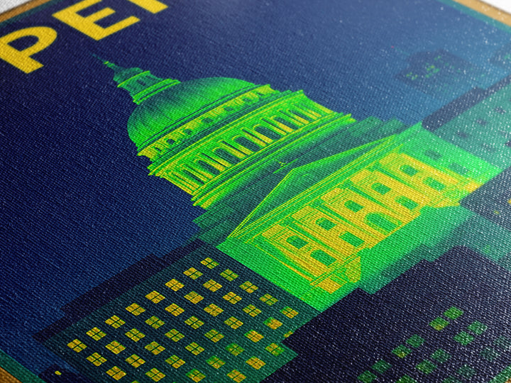 Topeka Travel Poster, Canvas Print, Retro Neon Travel Art, Topeka Travel Art, Travel Poster Set, Travel Wall Decor, City Travel Prints
