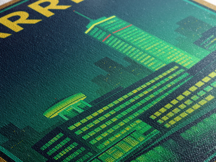 Warren Travel Poster, Canvas Print, Neon Urban Skyline Wall Art, Warren Wall Art, Wall Decor, Mid Century Wall Art, Wanderlust Decor