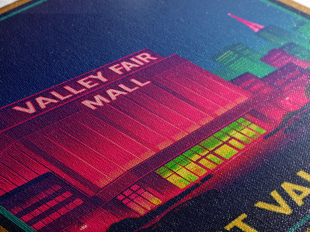 West Valley City Utah Travel Poster, Canvas Print, Cyberpunk Style City Art, West Valley City Poster Print, Poster Art, Travel Wall Art