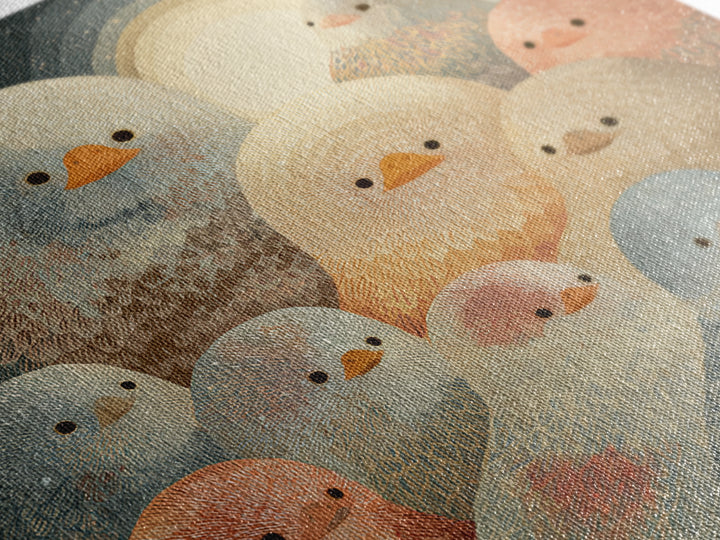 Ducklings Following a Mother Duck Canvas Print, Nursery Art, Playroom Wall Decor, Nursery Decor, Nursery, Modern Decor, NUR-1x1-14
