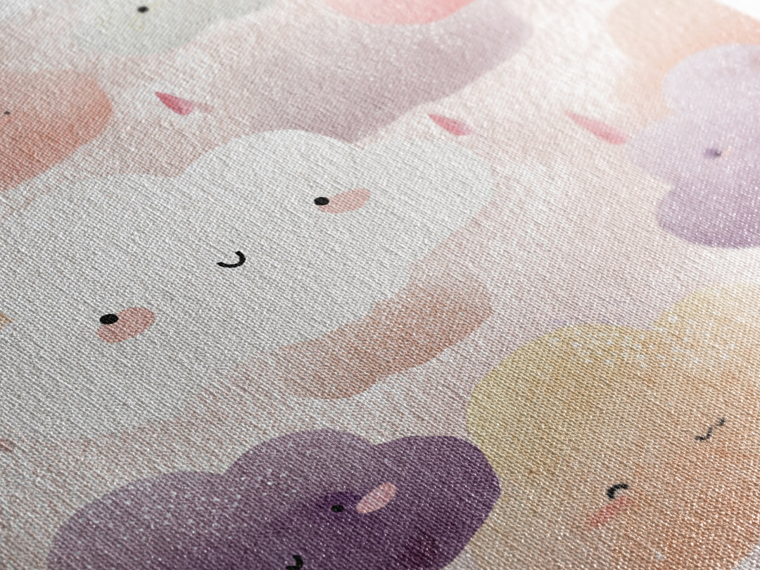 Clouds and Raindrops Canvas Print, Nursery Art, Digital Download Art, Nursery Decor, Oil Painting, Nursery, Whimsical Wall Art, NUR-1x1-22