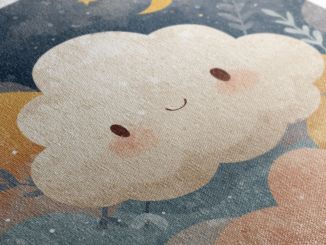 Moon and Stars Framed Canvas Print, Nursery Art, Girl Nursery Decor, Nursery Decor, Fine Art, Nursery, Kids Room Art, NUR-1x1-27