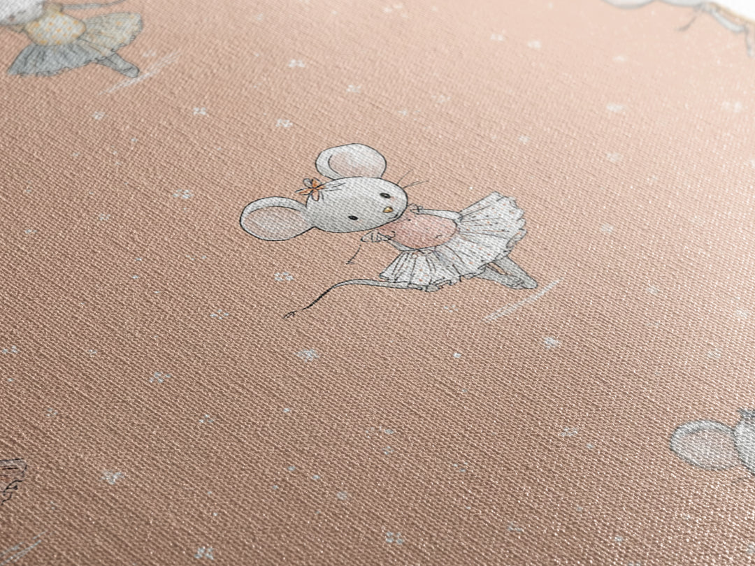 Ballet Mouse in Storybook Style Framed Canvas Print, Nursery Art, Nursery Wall Decor, Nursery Decor, Fine Art, Nursery, NUR-1x1-44