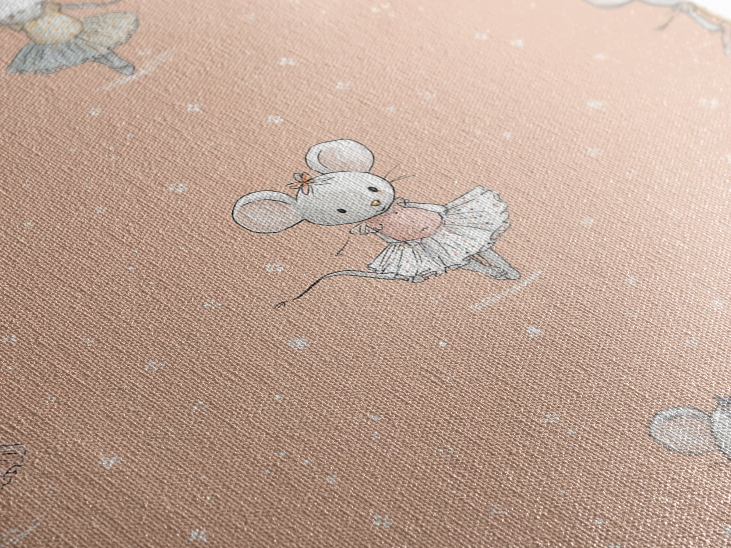 Ballet Mouse in Storybook Style Framed Canvas Print, Nursery Art, Nursery Wall Decor, Nursery Decor, Fine Art, Nursery, NUR-1x1-44