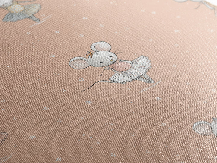 Ballet Mouse in Storybook Style Framed Canvas Print, Nursery Art, Nursery Wall Decor, Nursery Decor, Fine Art, Nursery, NUR-1x1-44
