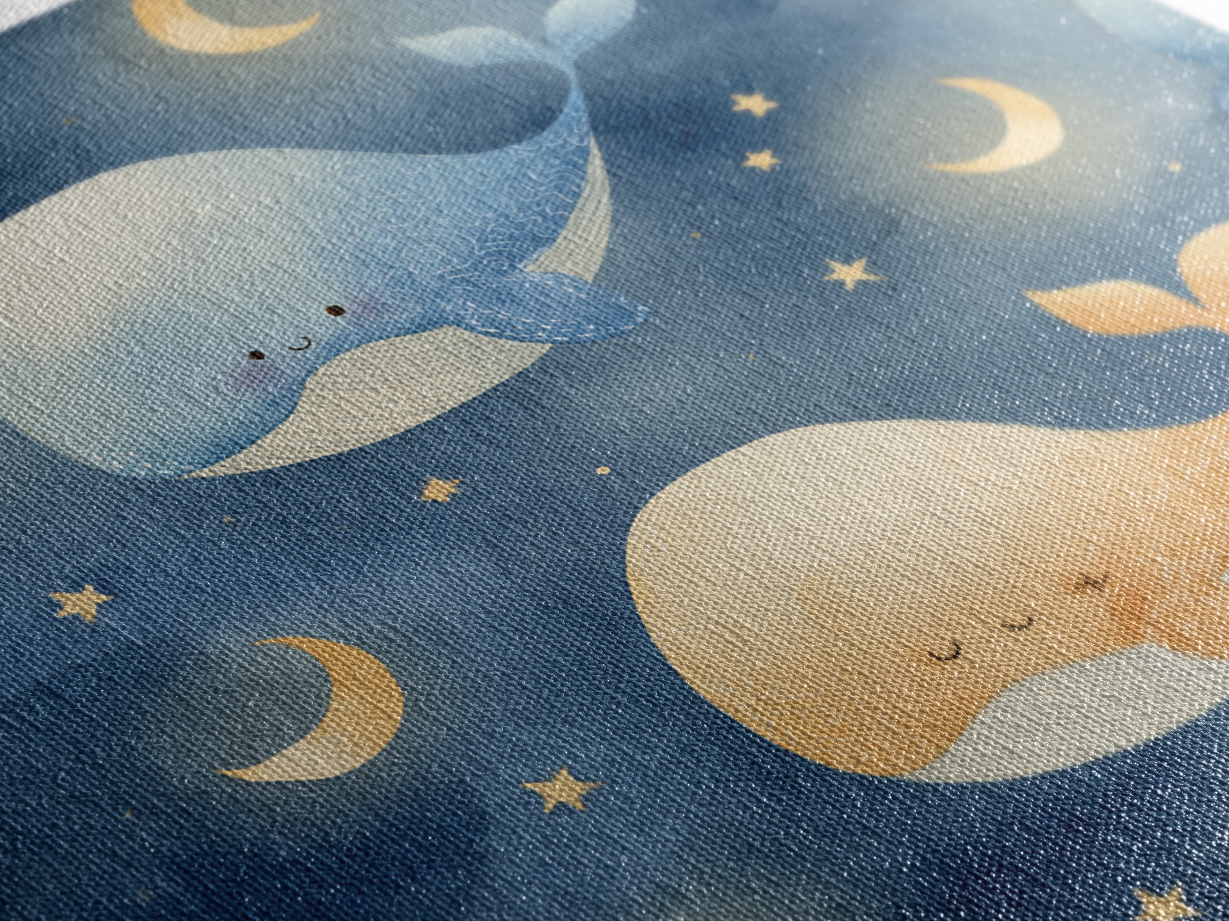 Whale and Tiny Stars Framed Canvas Print, Nursery Art, Neutral Decor, Nursery Decor, Fine Art, Nursery, Wall Decor, Art Print, NUR-1x1-80