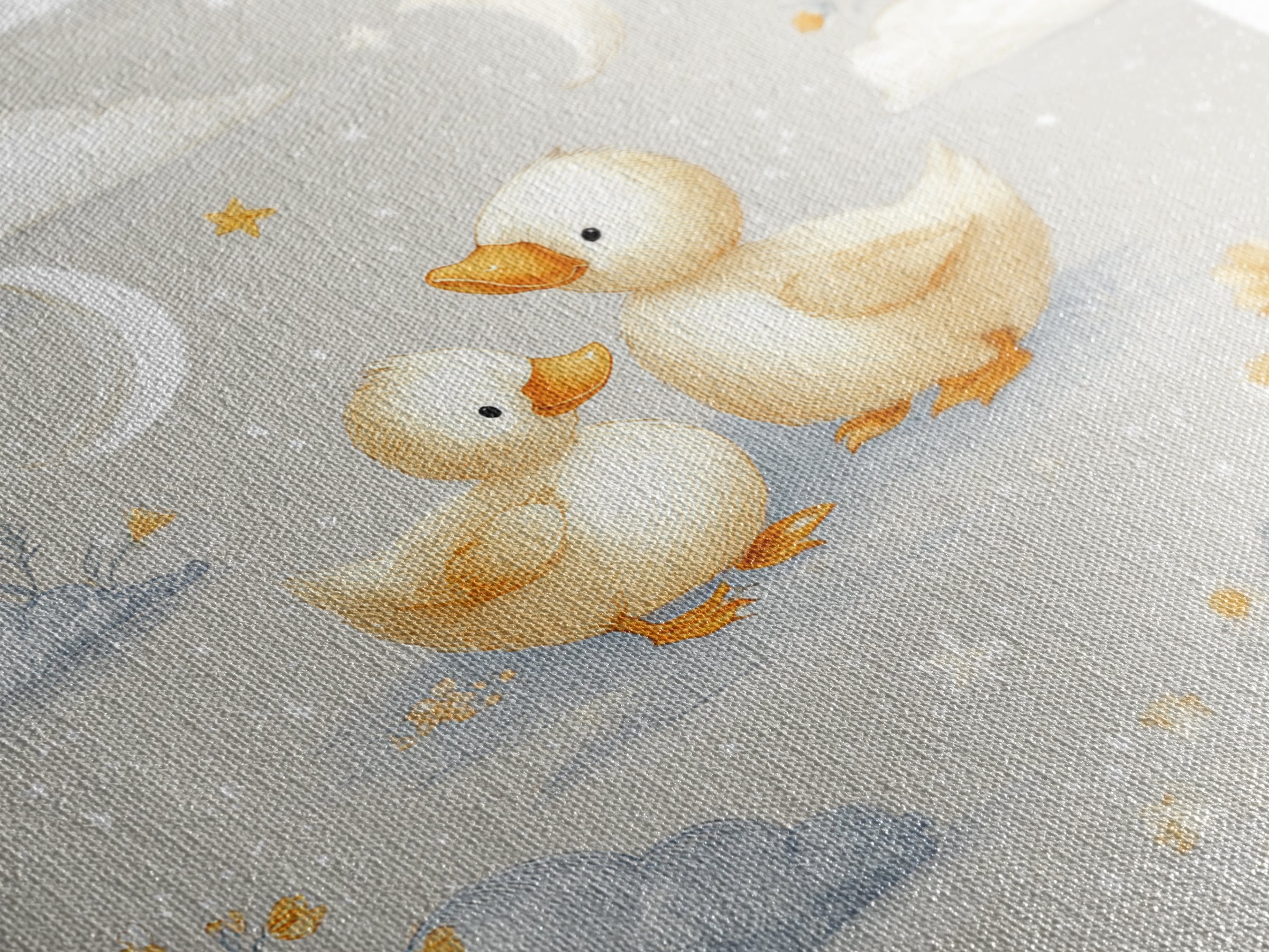 Ducklings Following a Mother Duck Canvas Print, Nursery Art, Neutral Decor, Nursery Decor, Fine Art, Nursery, Wall Decor, NUR-1x1-86