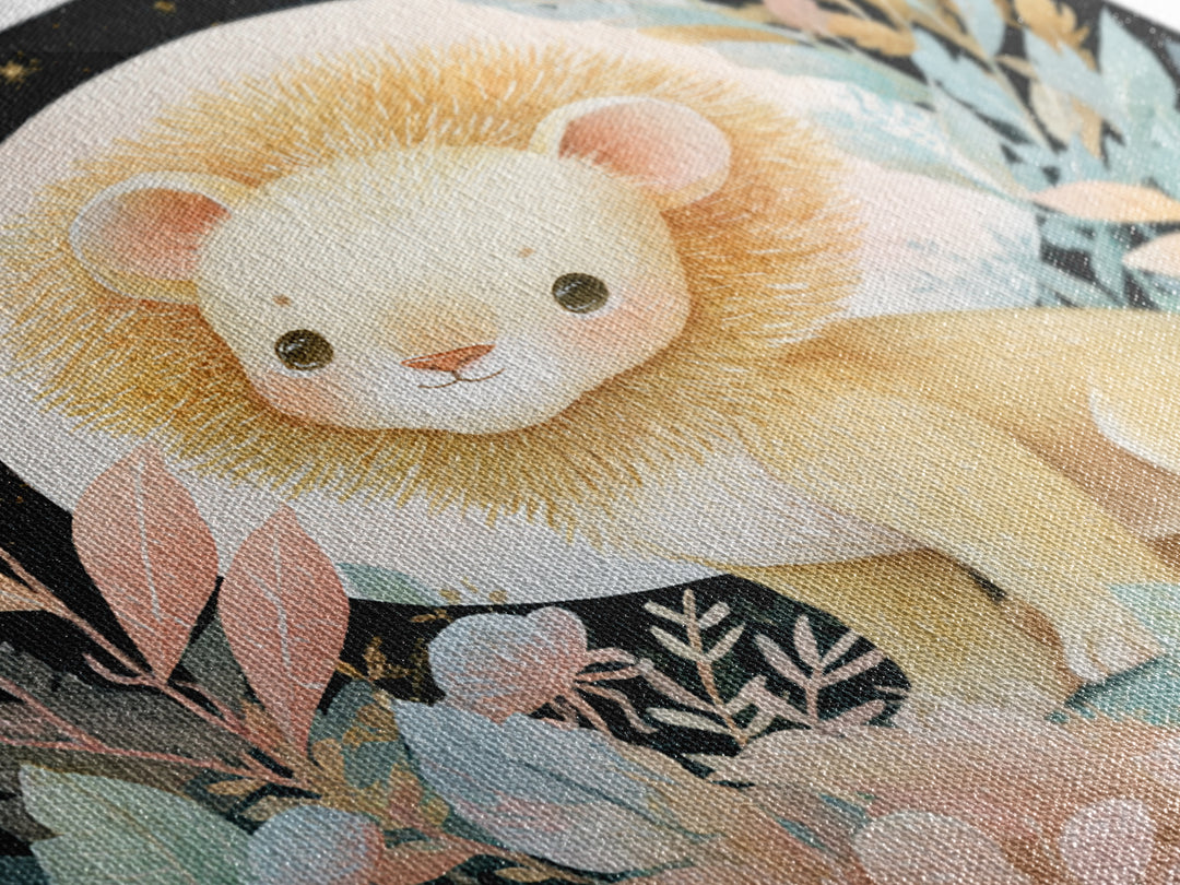 Lion Cub with Soft Golden Mane Canvas Print, Nursery Art, Woodland Nursery Art, Nursery Decor, Fine Art, Nursery, NUR-1x1-9
