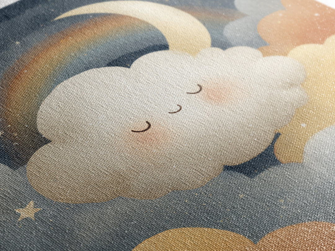 Moon and Stars Canvas Print, Nursery Art, Wall Art, Nursery Decor, Fine Art, Nursery, Nursery Prints, Playroom Decor, NUR-1x1-99