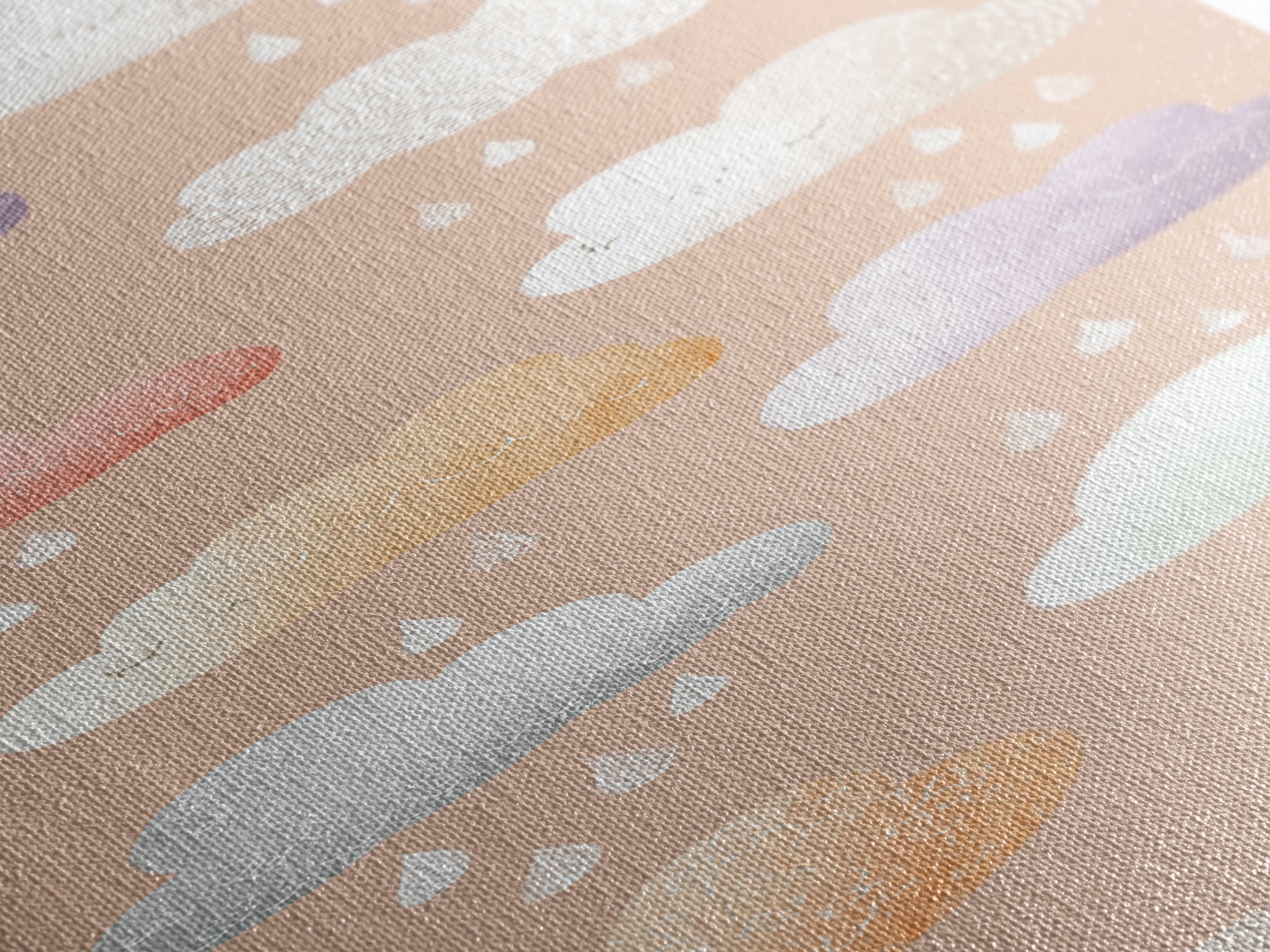 Clouds and Raindrops Canvas Print, Nursery Art, Woodland Nursery, Nursery Decor, Nursery, Gallery Decor, Neutral Decor, NUR-1x3-10