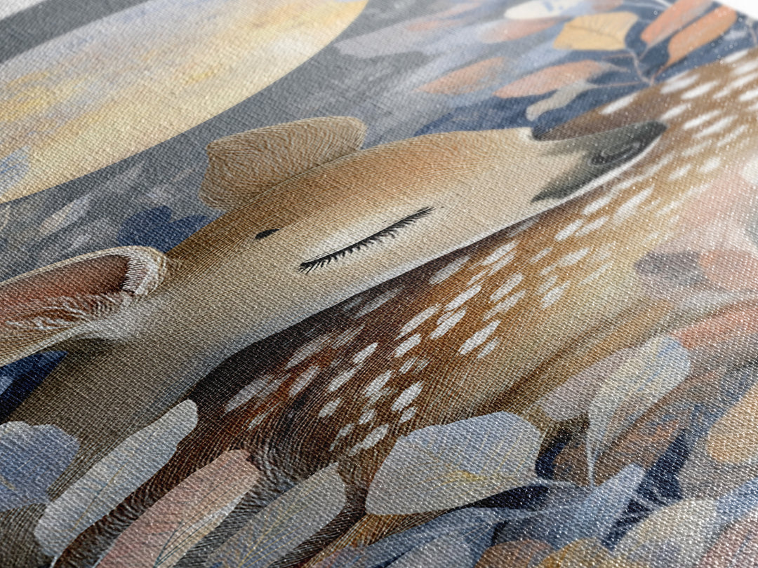 Deer Fawn Sleeping Canvas Print, Nursery Art, Nursery Prints, Nursery Decor, Nursery, Kids Wall Decor, Kids Room Wall Art, NUR-1x3-11