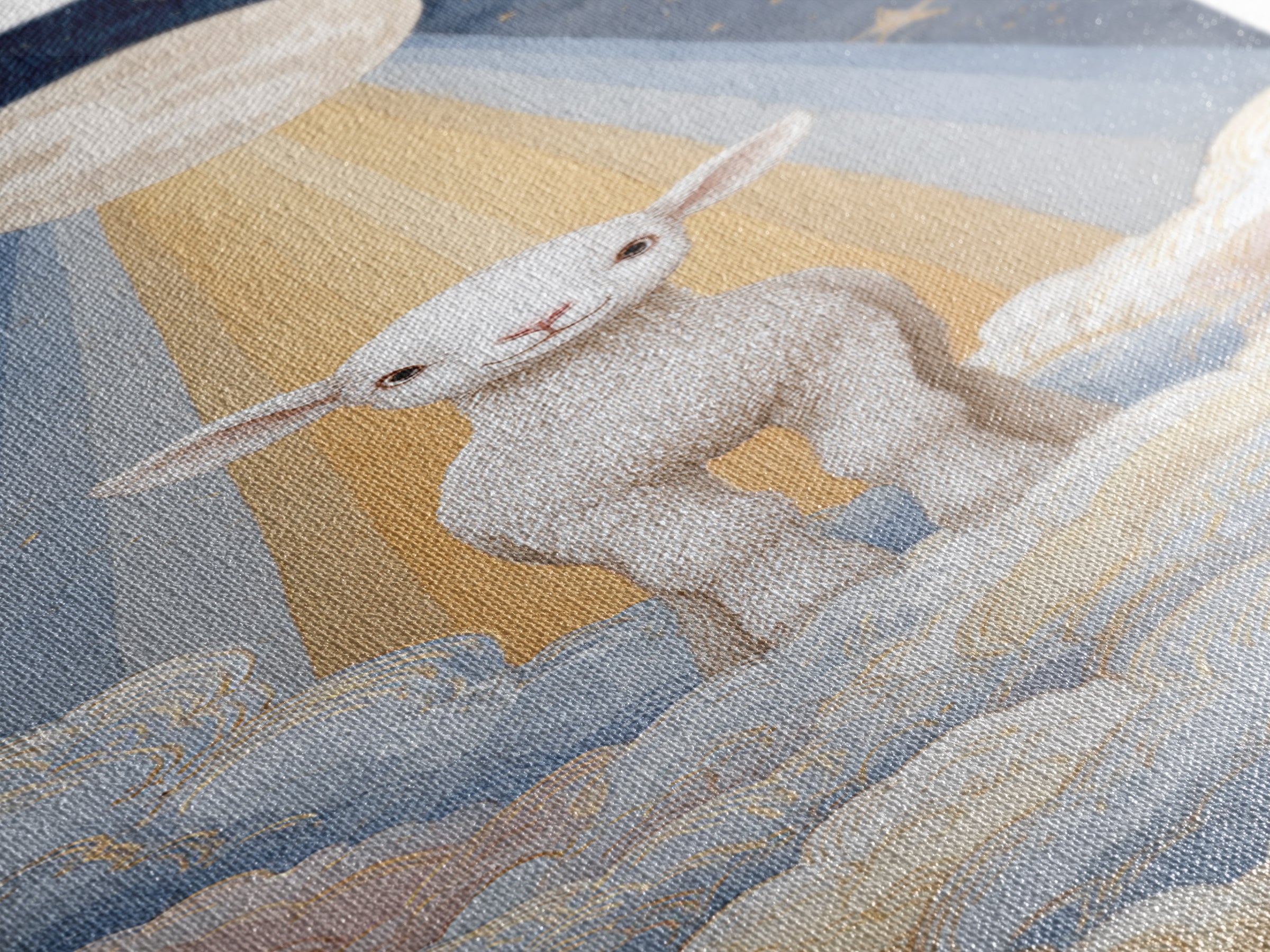 Little Lamb under a Starry Sky Canvas Print, Nursery Art, Nursery Wall Decor, Nursery Decor, Oil Painting, Nursery, NUR-1x3-55