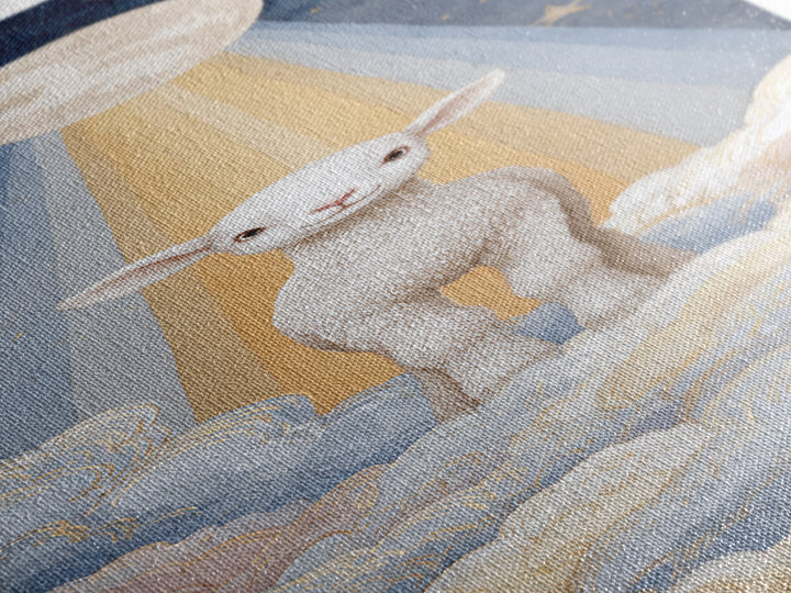 Little Lamb under a Starry Sky Canvas Print, Nursery Art, Nursery Wall Decor, Nursery Decor, Oil Painting, Nursery, NUR-1x3-55
