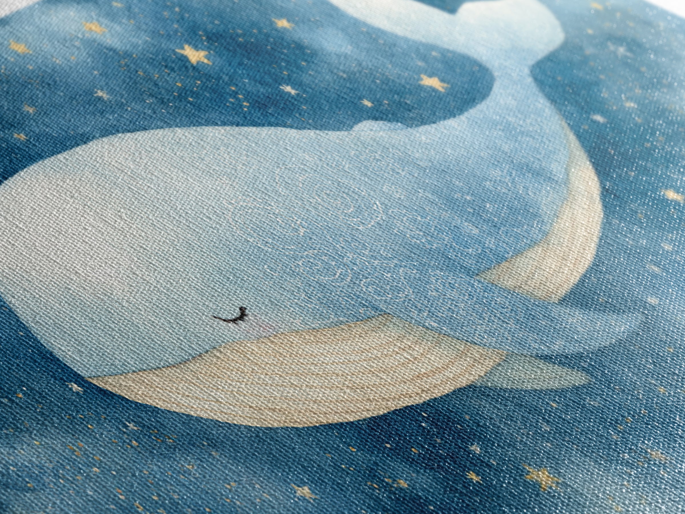 Whale and Tiny Stars Framed Canvas Print, Nursery Art, Minimalist Decor, Nursery Decor, Fine Art, Nursery, Nursery Wall Decor, NUR-2x1-28