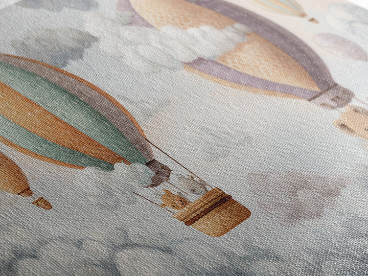 Floating Hot Air Balloon Canvas Print, Nursery Art, Contemporary Art, Nursery Decor, Oil Painting, Nursery, Nursery Prints, NUR-2x1-32