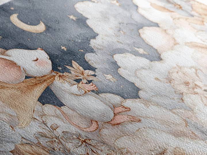 Ballet Mouse in Storybook Style Canvas Print, Nursery Art, Nursery Wall Art, Nursery Decor, Fine Art, Nursery, Woodland Nursery, NUR-2x1-64
