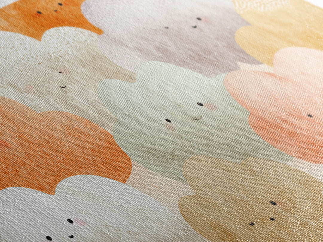 Clouds and Raindrops Canvas Print, Nursery Art, Textured Painting, Nursery Decor, Watercolor Art, Nursery, Wall Art Print, NUR-2x1-66