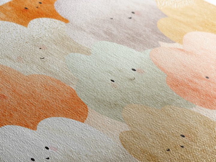 Clouds and Raindrops Canvas Print, Nursery Art, Textured Painting, Nursery Decor, Watercolor Art, Nursery, Wall Art Print, NUR-2x1-66
