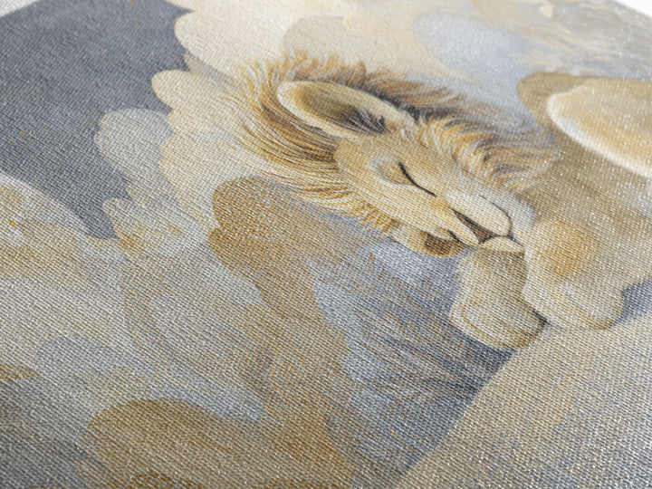 Lion Cub with Soft Golden Mane Canvas Print, Nursery Art, Printable Art, Nursery Decor, Oil Painting, Nursery, Watercolor Print, NUR-2x1-77