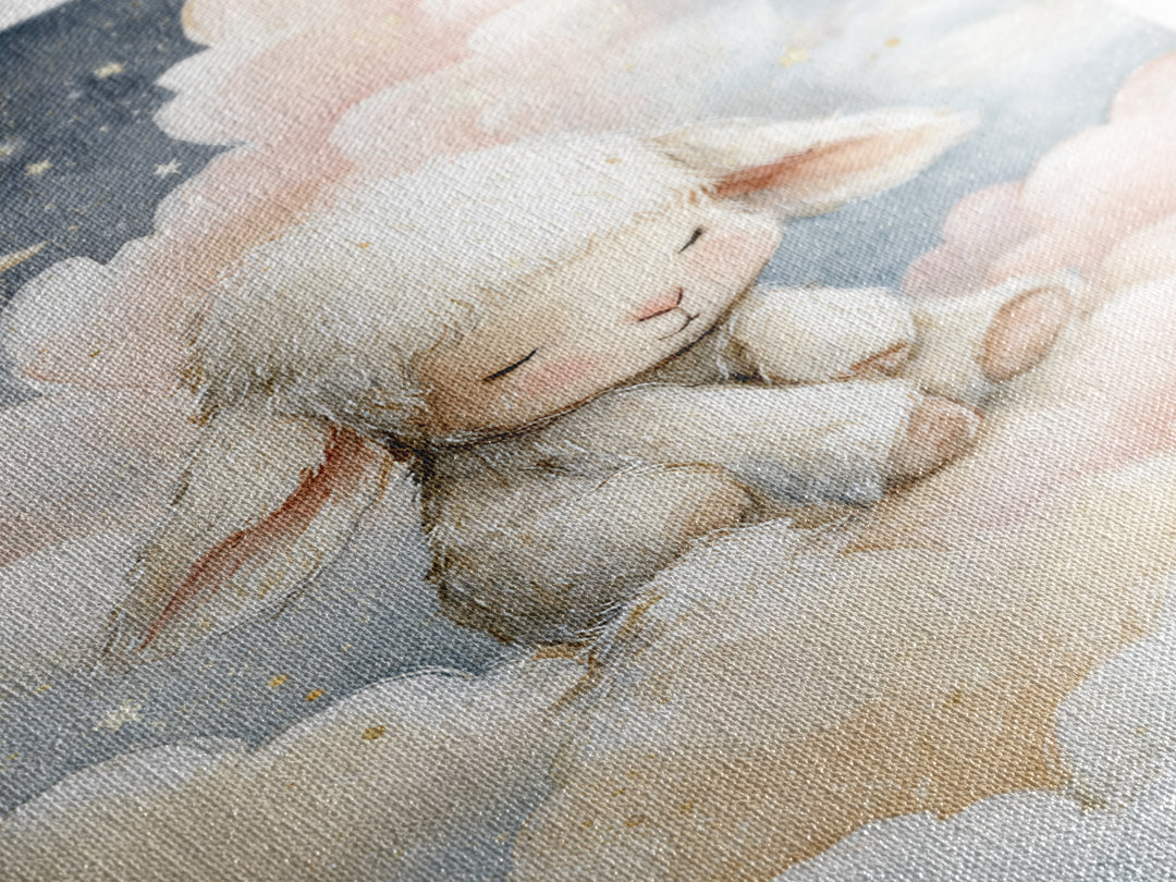 Little Lamb under a Starry Sky Framed Canvas Print, Nursery Art, Kids Room Art, Nursery Decor, Fine Art, Nursery, NUR-2x3-3