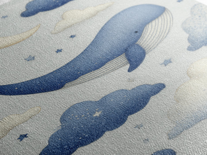 Whale and Tiny Stars Canvas Print, Nursery Art, Modern Decor, Nursery Decor, Fine Art, Nursery, Art Print, Digital Art, NUR-2x3-40