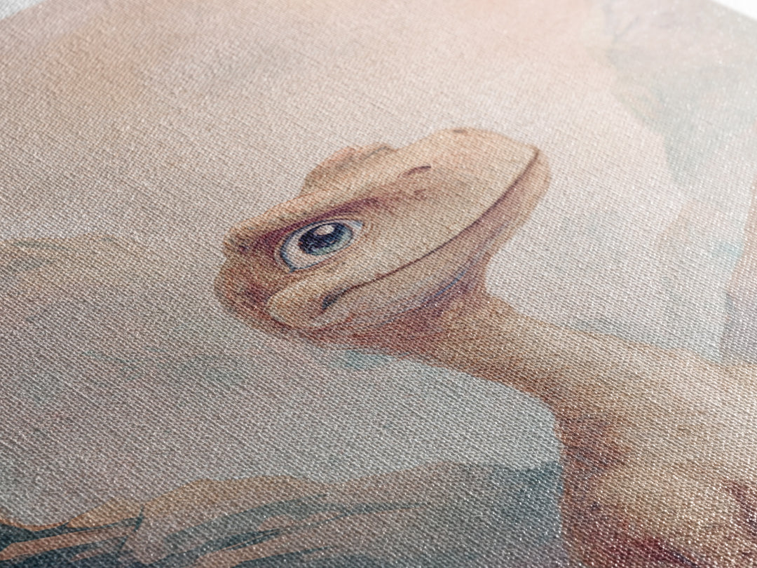 Tiny Dinosaur with Friendly Expression Framed Canvas Print, Nursery Art, Wall Art, Nursery Decor, Abstract Art, Nursery, NUR-2x3-47