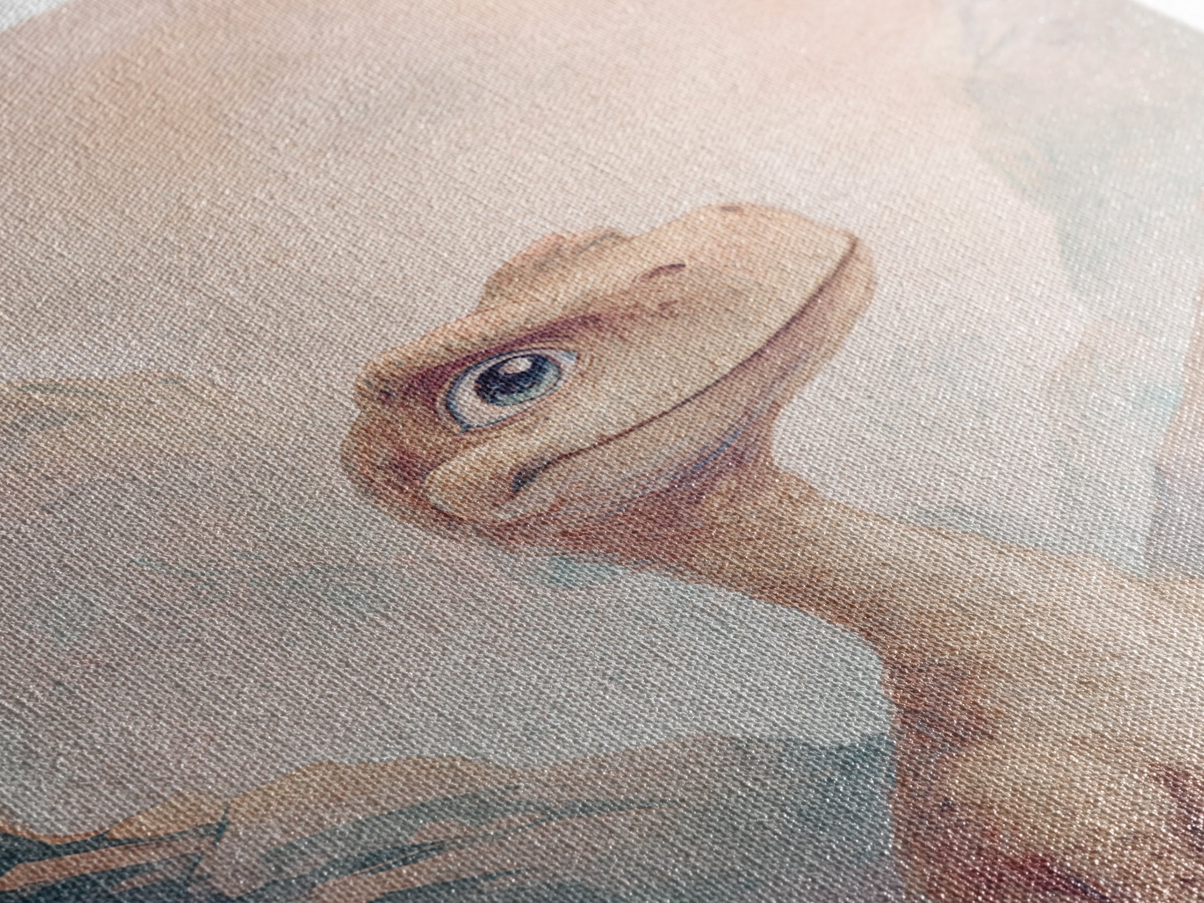Tiny Dinosaur with Friendly Expression Framed Canvas Print, Nursery Art, Wall Art, Nursery Decor, Abstract Art, Nursery, NUR-2x3-47