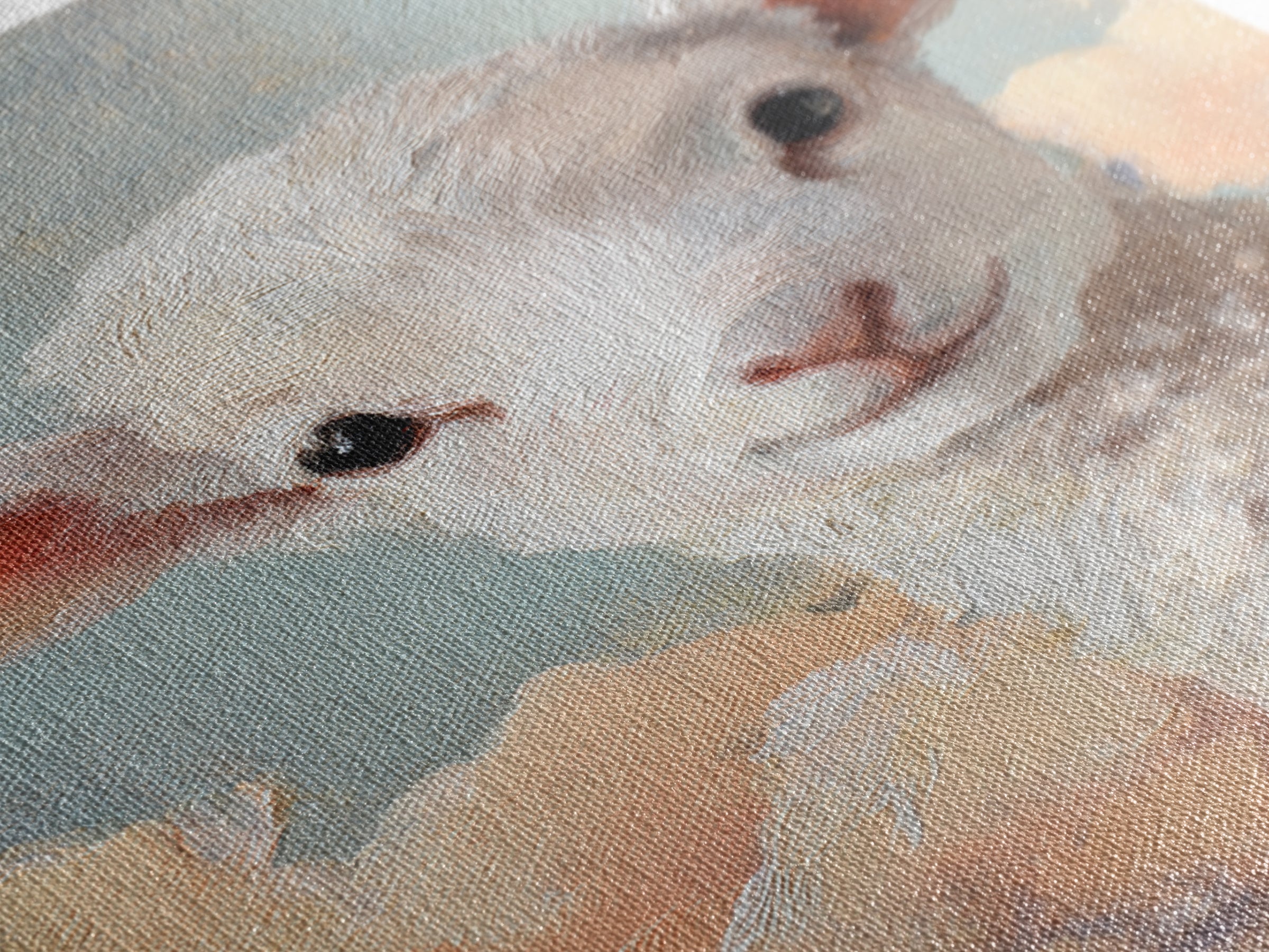 Little Lamb under a Starry Sky Framed Canvas Print, Nursery Art, Room Decor, Nursery Decor, Oil Painting, Nursery, NUR-2x3-51