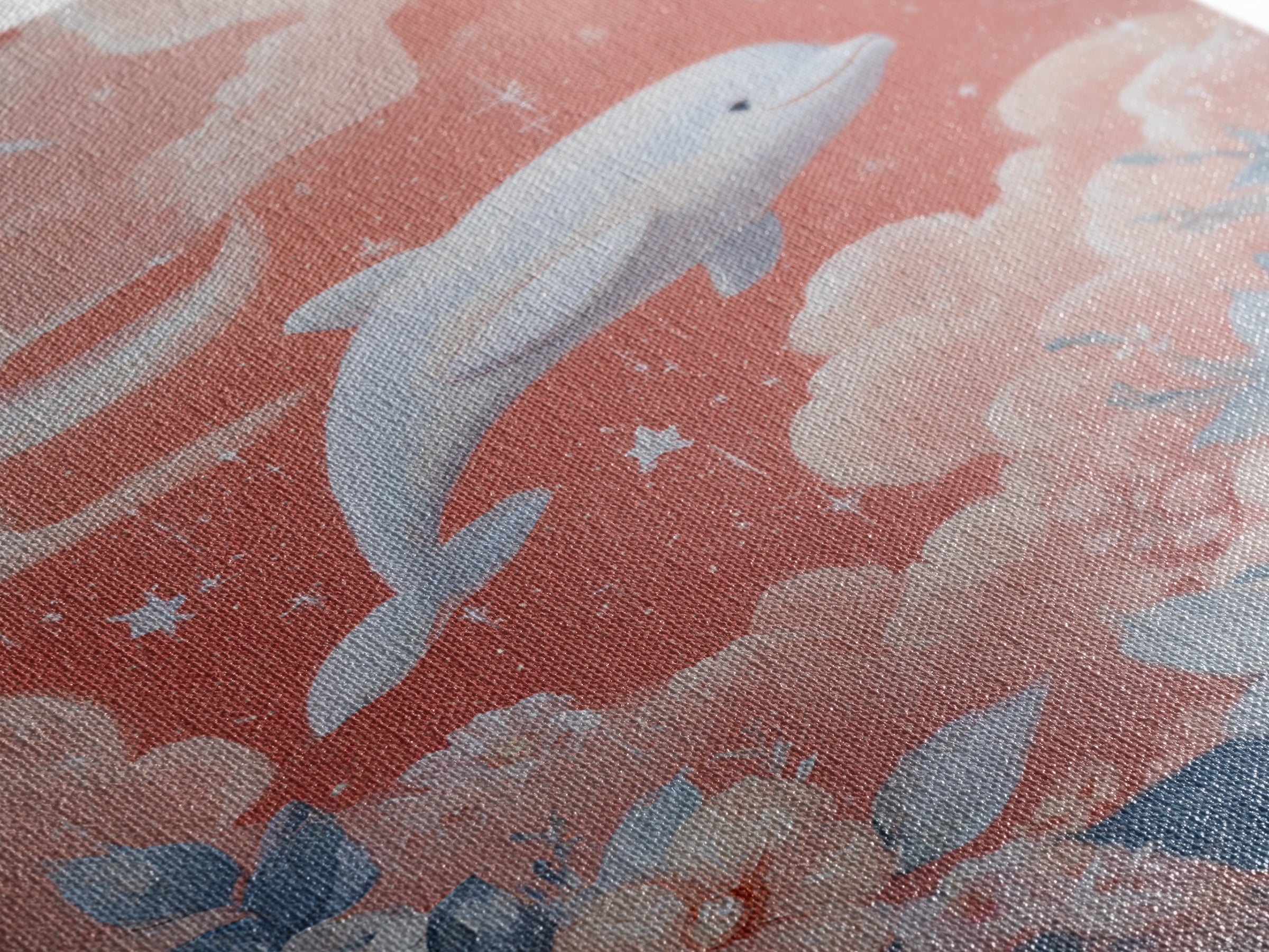 Friendly Ocean Creatures Framed Canvas Print, Nursery Art, Gallery Decor, Nursery Decor, Fine Art, Nursery, Wall Art, NUR-2x3-56