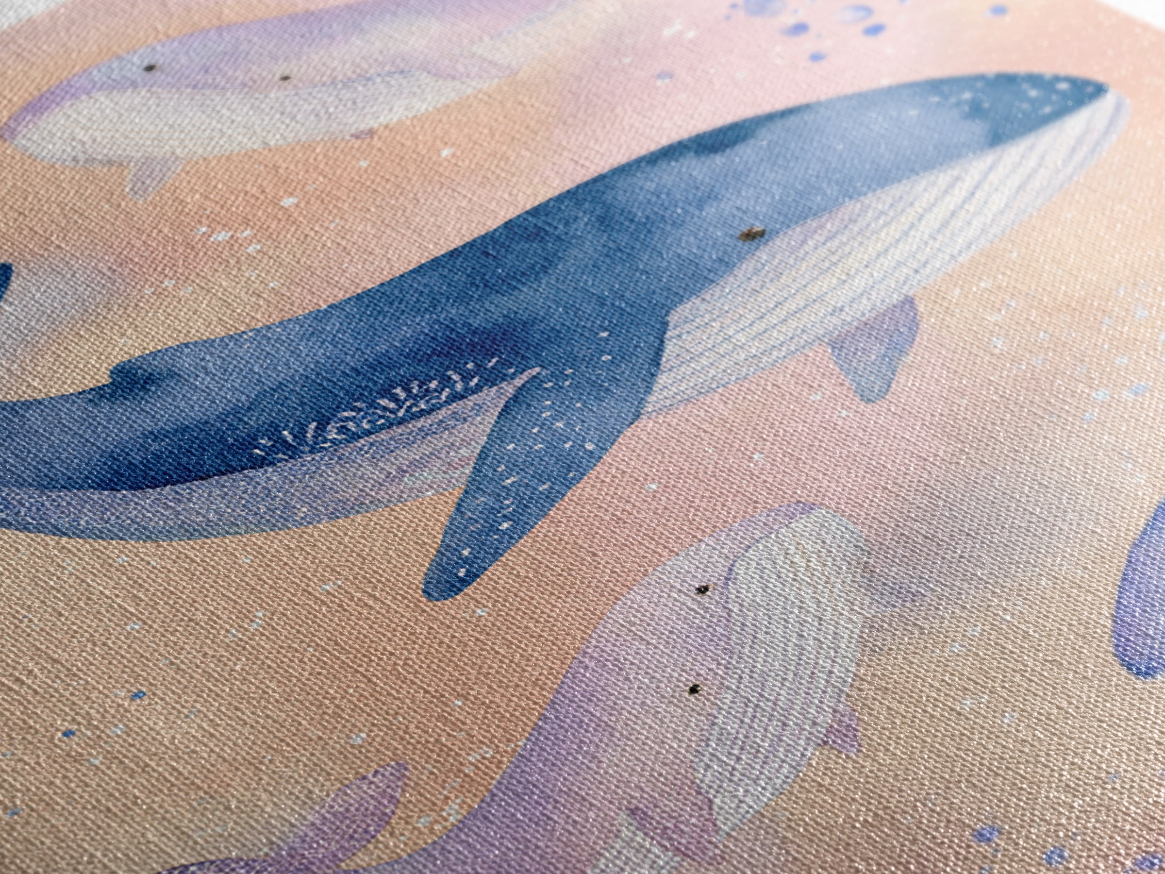 Whale and Tiny Stars Framed Canvas Print, Nursery Art, Room Decor, Nursery Decor, Nursery, Printable Art, Wall Art Print, NUR-2x3-64