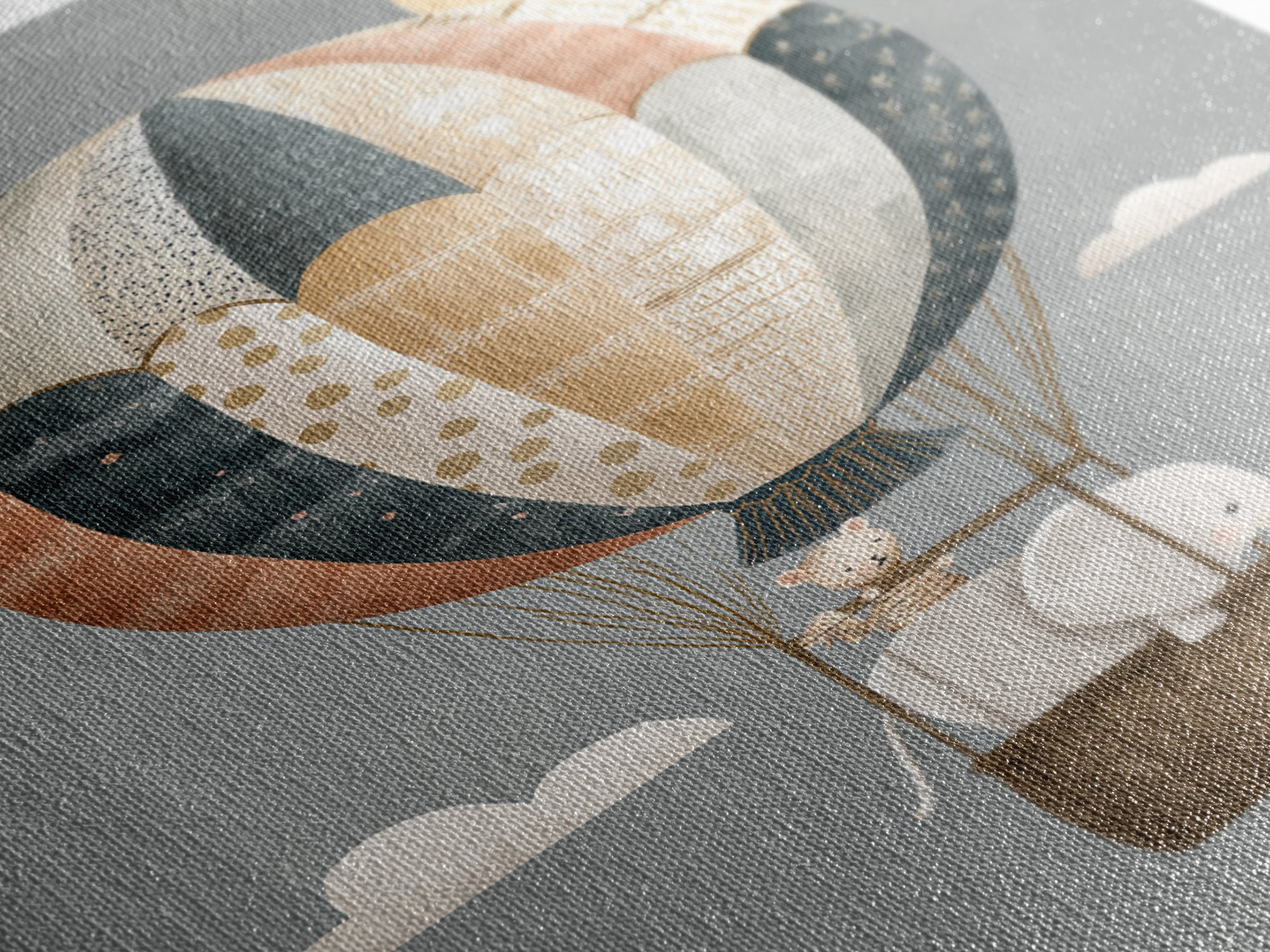 Floating Hot Air Balloon Framed Canvas Print, Nursery Art, Printable Art, Nursery Decor, Fine Art, Nursery, Watercolor Print, NUR-2x3-68
