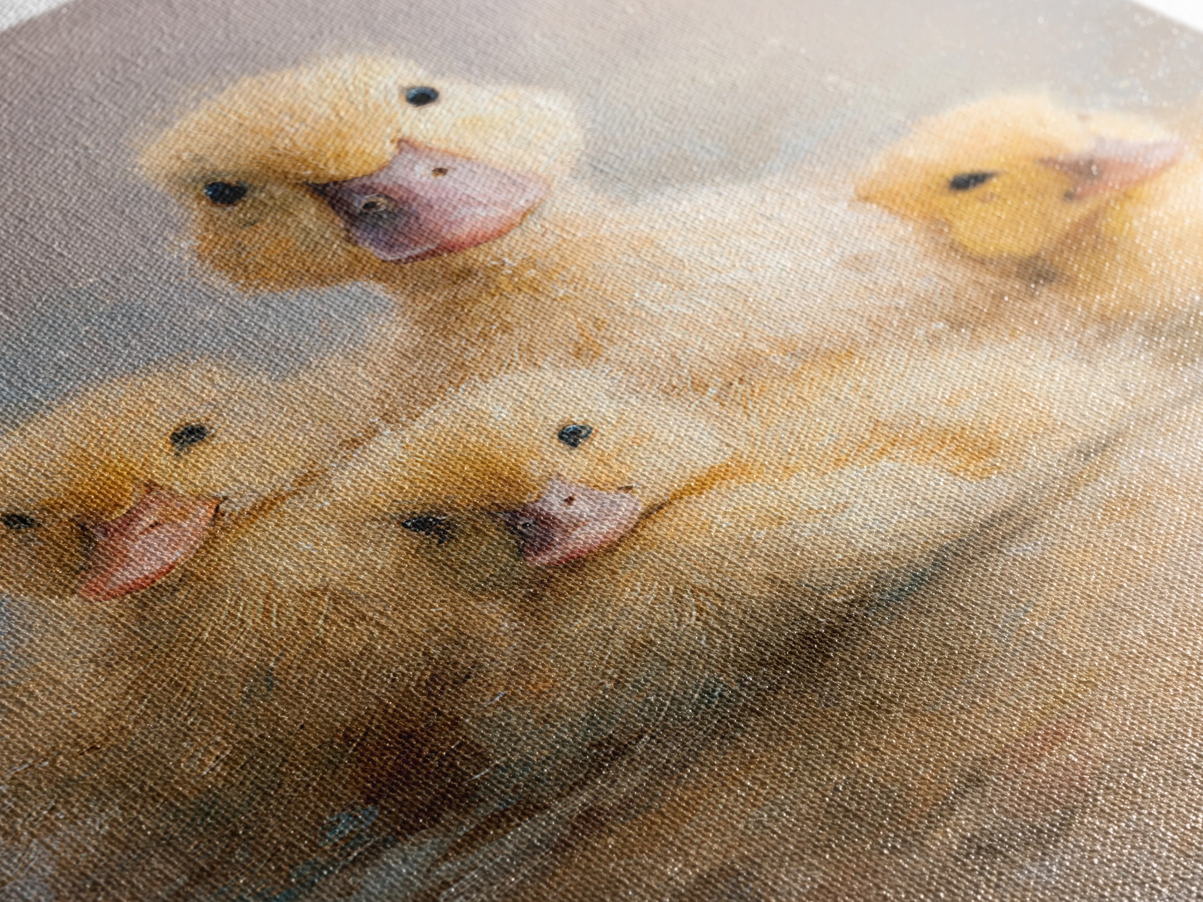 Ducklings Following a Mother Duck Canvas Print, Nursery Art, Art Print, Nursery Decor, Fine Art, Nursery 470, Wall Art Set of, NUR-2x3-70