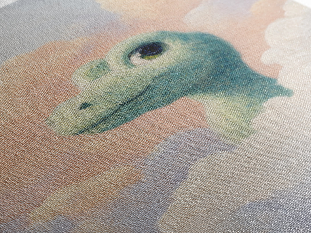 Tiny Dinosaur with Friendly Expression Canvas Print, Nursery Art, Digital Download Art, Nursery Decor, Oil Painting, Nursery, NUR-2x3-95