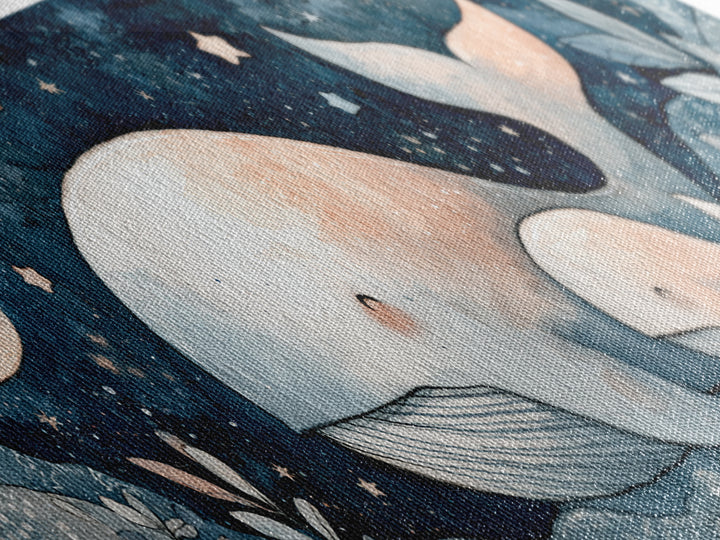 Whale and Tiny Stars Canvas Print, Nursery Art, Dinosaur Wall Art, Nursery Decor, Fine Art, Nursery, Room Decor, NUR-3x1-24