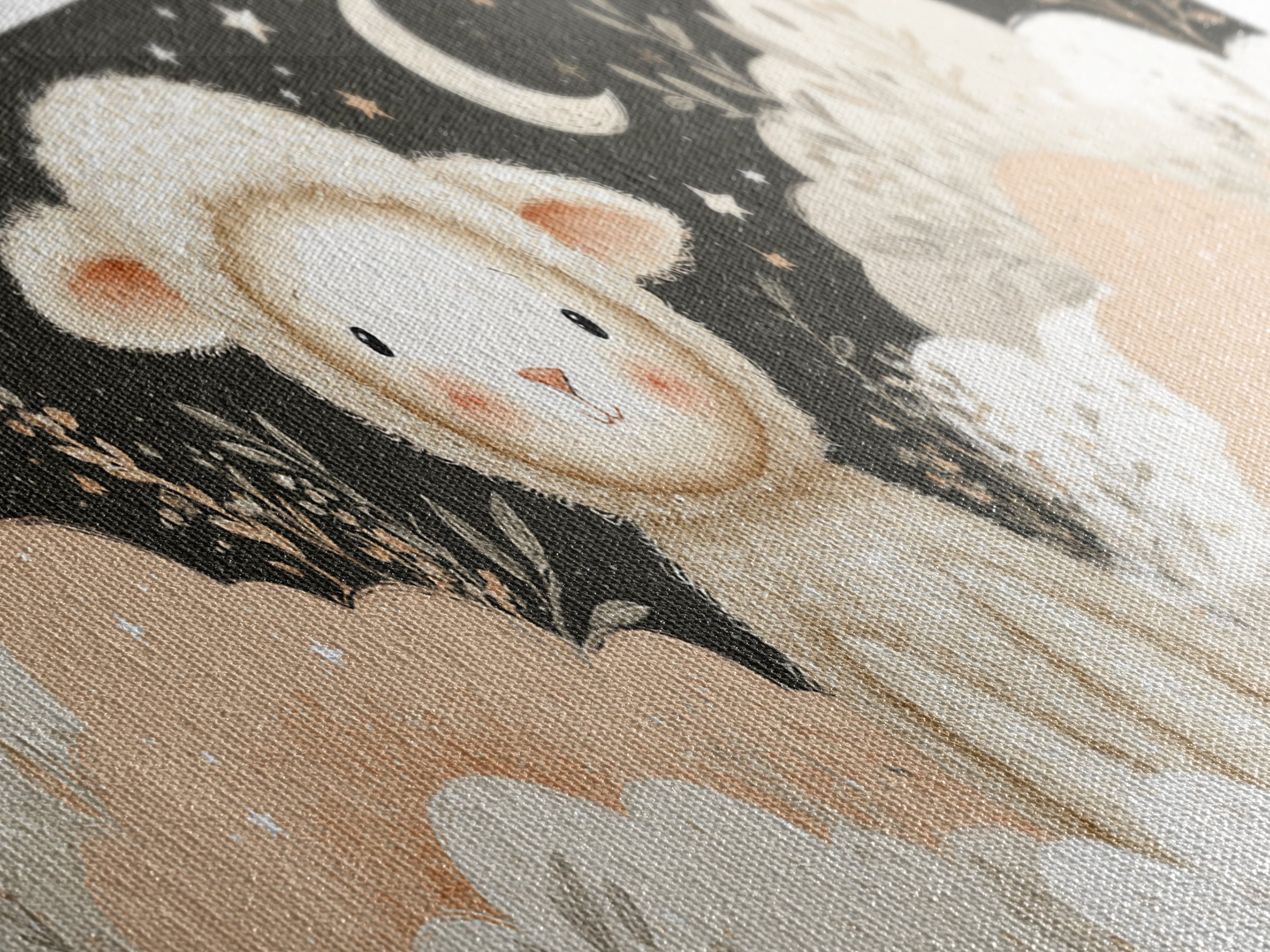 Little Lamb under a Starry Sky Canvas Print, Nursery Art, Luxury Decor, Nursery Decor, Fine Art, Nursery, Nursery Wall Art, NUR-3x1-35