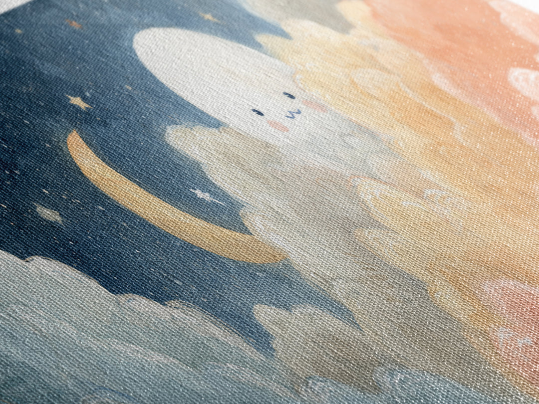 Moon and Stars Canvas Print, Nursery Art, Art Print, Nursery Decor, Fine Art, Nursery 243, Wall Art Set of, Girl Nursery Decor, NUR-3x1-43