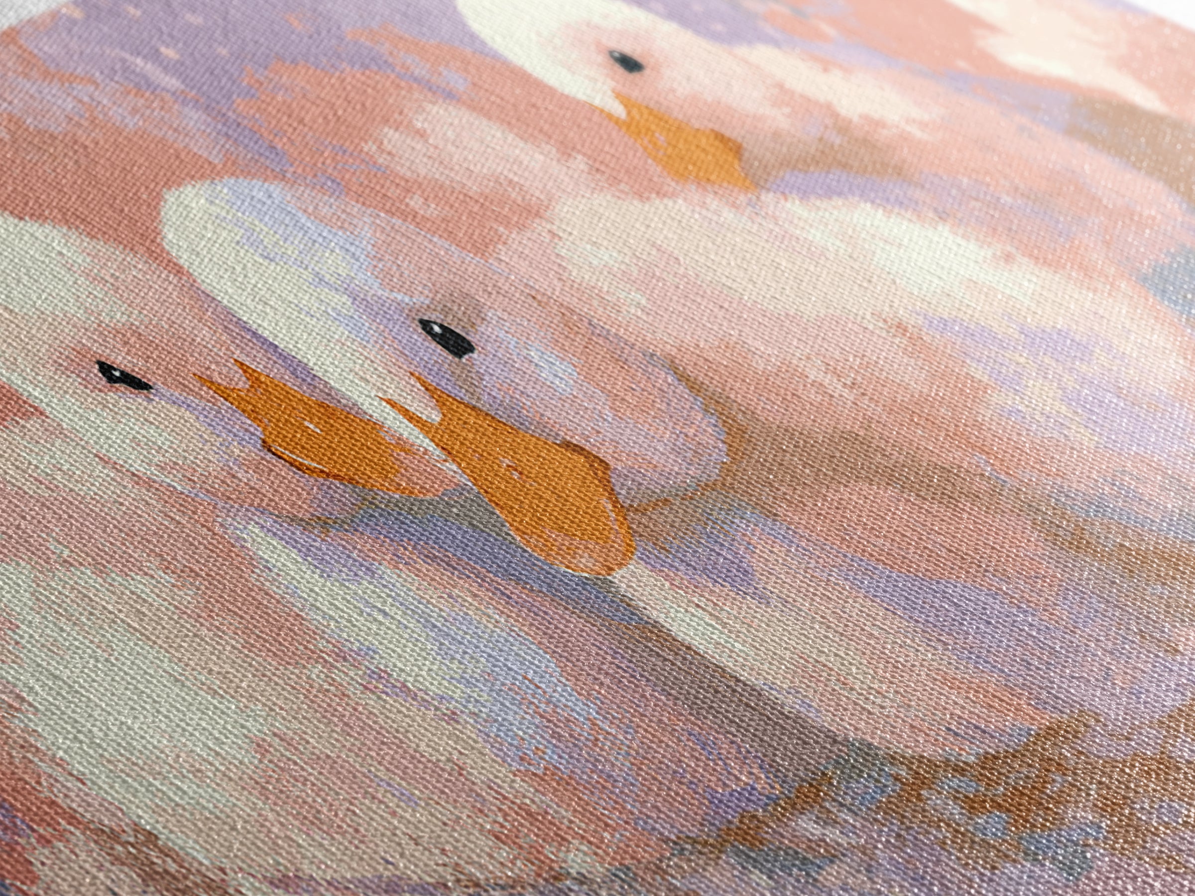 Ducklings Following a Mother Duck Canvas Print, Nursery Art, Playroom Wall Art, Nursery Decor, Nursery, Statement Artwork, NUR-3x1-54