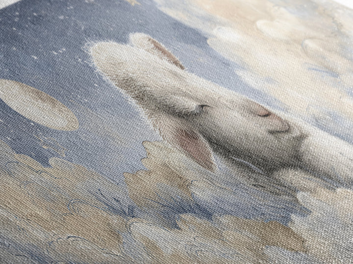 Little Lamb under a Starry Sky Framed Canvas Print, Nursery Art, Wall Art, Nursery Decor, Fine Art, Nursery, Nursery Prints, NUR-3x1-59