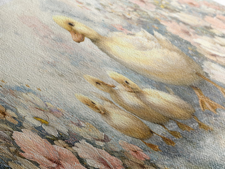 Ducklings Following a Mother Duck Canvas Print, Nursery Art, Art Print, Nursery Decor, Fine Art, Nursery 278, Wall Art Set of, NUR-3x1-78