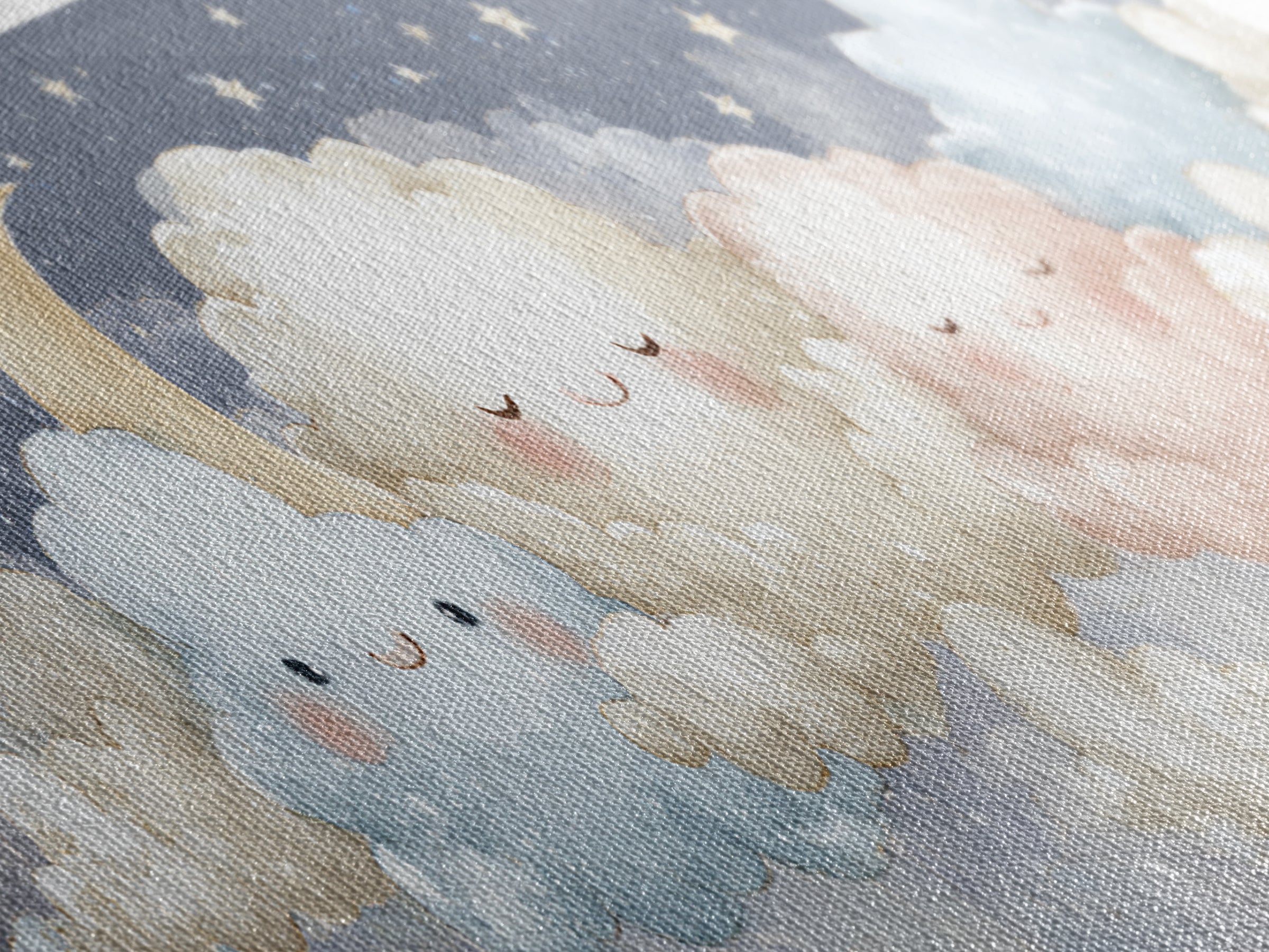 Moon and Stars Canvas Print, Nursery Art, Room Decor, Nursery Decor, Fine Art, Nursery, Printable Art, Wall Art Print, NUR-3x1-91