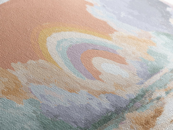 Rainbow Arch with Muted Nursery Colors Canvas Print, Nursery Art, Textured Painting, Nursery Decor, Oil Painting, Nursery, NUR-3x1-95