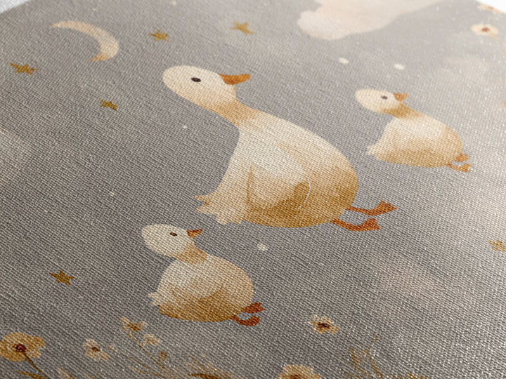Ducklings Following a Mother Duck Framed Canvas Print, Nursery Art, Printable Art, Nursery Decor, Nursery, Watercolor Print, NUR-3x2-18