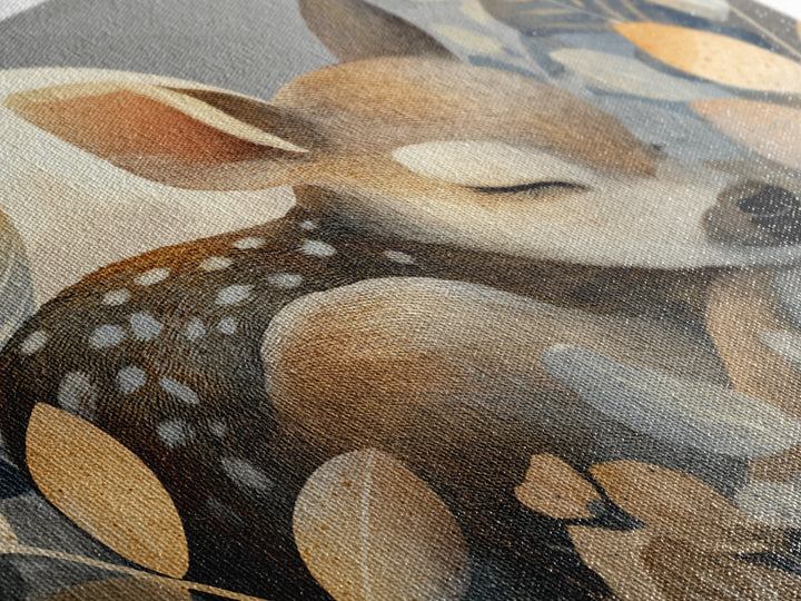 Deer Fawn Sleeping Framed Canvas Print, Nursery Art, Woodland Nursery, Nursery Decor, Fine Art, Nursery, Gallery Decor, NUR-3x2-27