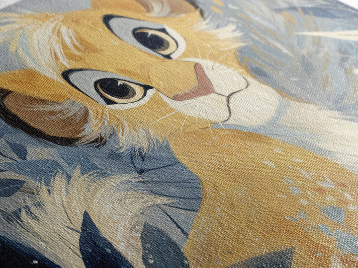 Lion Cub with Soft Golden Mane Canvas Print, Nursery Art, Playroom Wall Decor, Nursery Decor, Oil Painting, Nursery, NUR-3x2-37