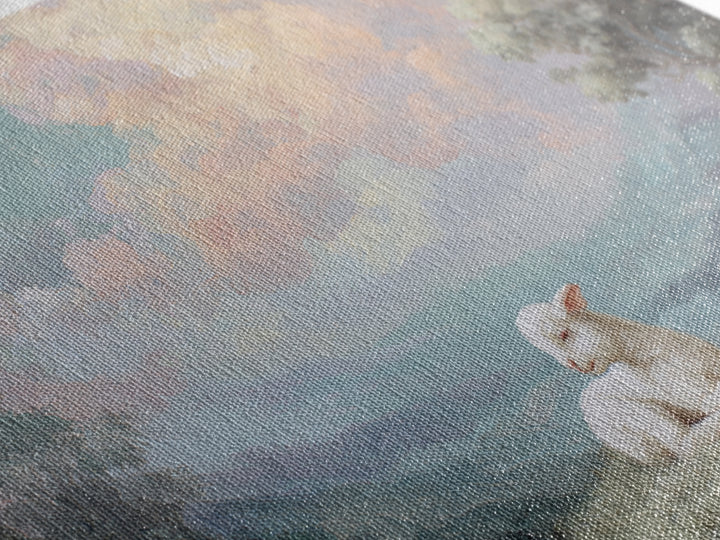 Little Lamb under a Starry Sky Framed Canvas Print, Nursery Art, Room Decor, Nursery Decor, Oil Painting, Nursery, NUR-3x2-47