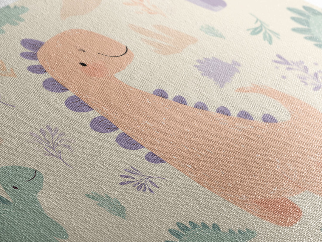 Tiny Dinosaur with Friendly Expression Canvas Print, Nursery Art, Textured Painting, Nursery Decor, Watercolor Art, Nursery, NUR-3x2-67