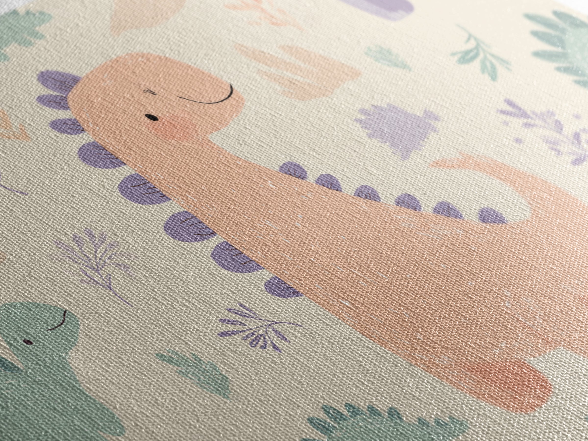 Tiny Dinosaur with Friendly Expression Canvas Print, Nursery Art, Textured Painting, Nursery Decor, Watercolor Art, Nursery, NUR-3x2-67