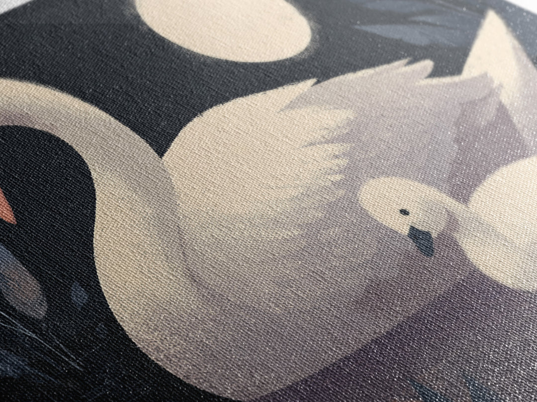 Swan and Cygnet Canvas Print, Nursery Art, Gallery Decor, Nursery Decor, Fine Art, Nursery, Wall Art, Wall Decor, Art Print, NUR-3x2-68